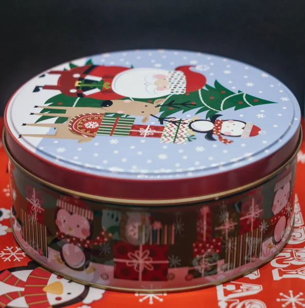 Christmas Metal Box Decoration Sweets — Stock Photo, Image