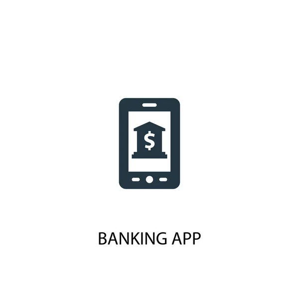 Icono de la aplicación bancaria. Ilustración de elementos simples. diseño de símbolo de concepto de aplicación bancaria. Puede ser utilizado para web y móvil . — Vector de stock