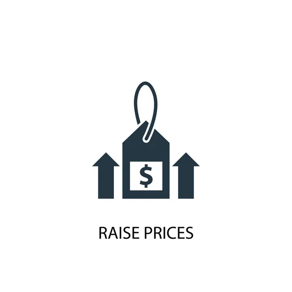 Emelje az árak ikonját. Egyszerű elemillusztráció. Emelje az árak fogalmát szimbólum tervezés. Web-és mobileszközökre is használható. — Stock Vector