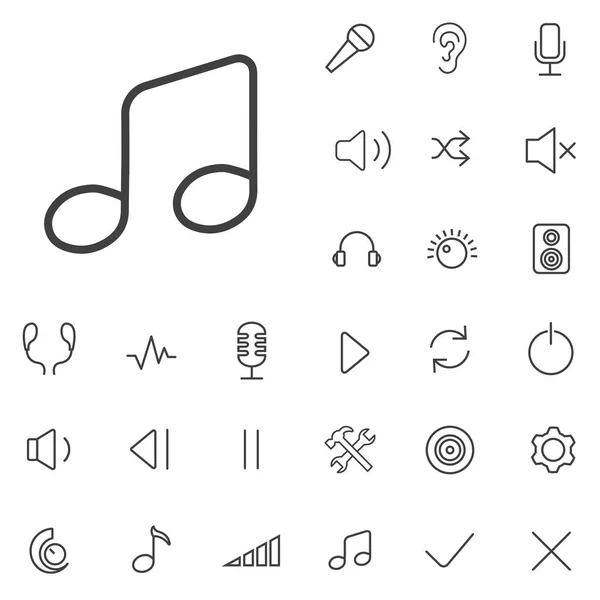 Аудио контур, тонкий, плоский, цифровой набор иконок . — стоковый вектор