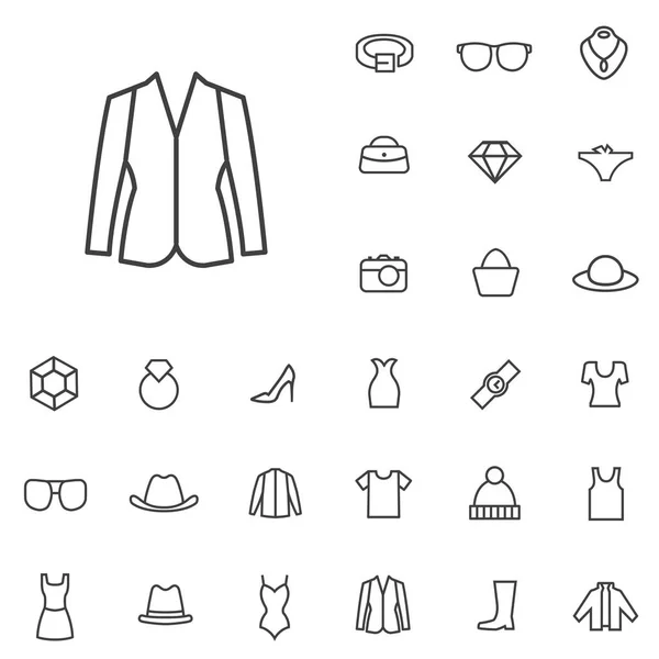 Mode-Umriss, dünn, flach, digitales Icon-Set — Stockvektor