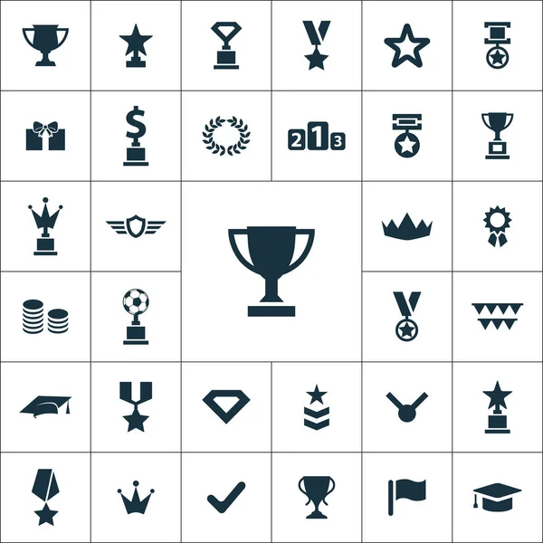 Iconos de premio conjunto universal — Vector de stock