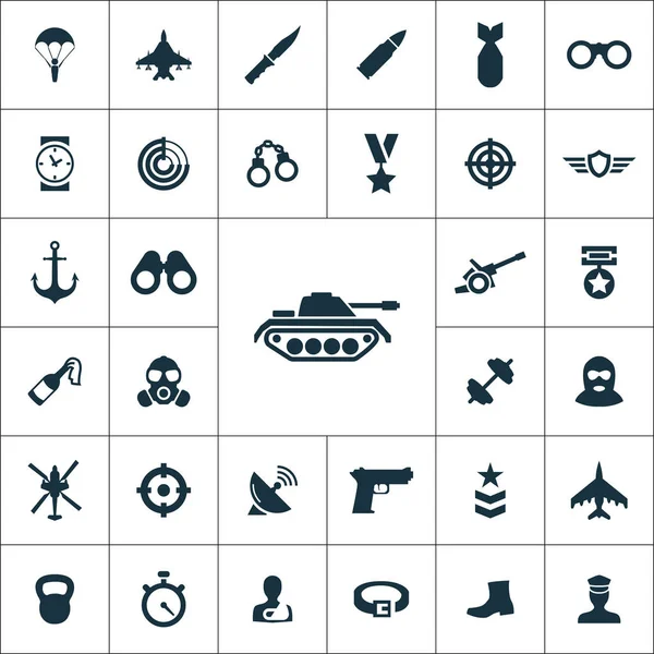 Универсальный набор армейских икон — стоковый вектор