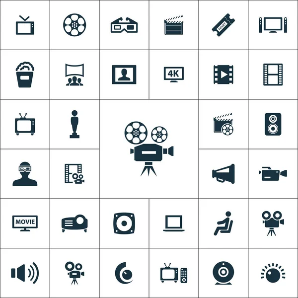 सिनेमा चिन्ह सार्वत्रिक संच — स्टॉक व्हेक्टर