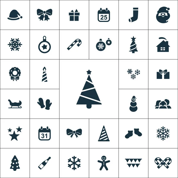 新年のアイコンユニバーサルセット — ストックベクタ