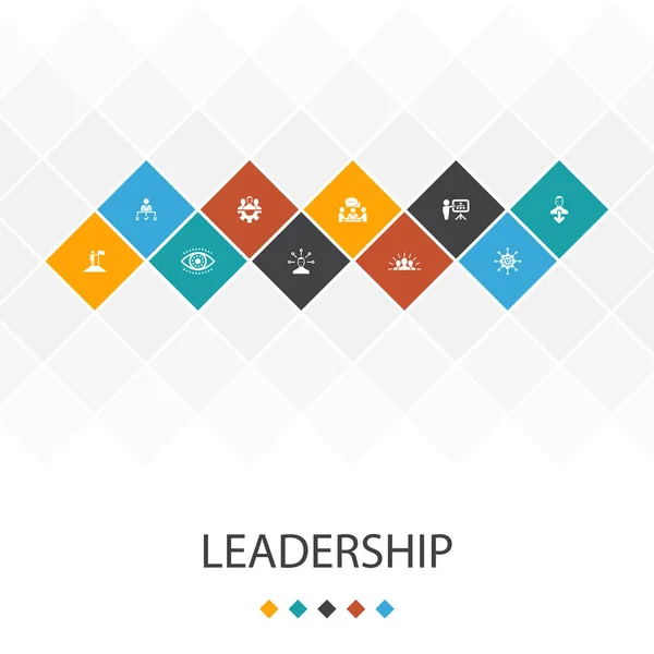 领导时尚 Ui 模板信息图表概念.责任、动机、沟通、图标 — 图库矢量图片