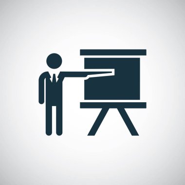 öğretmen simgesi basit düz eleman tasarım kavramı