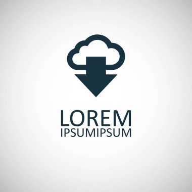 bulut ok simgesi basit düz eleman tasarım konsepti