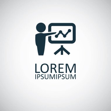 öğretmen simgesi basit düz eleman tasarım kavramı