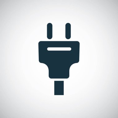 elektrik fişi simgesi basit düz eleman konsept tasarımı