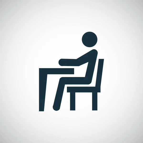 Man sitting at the desk icon simple flat element concept design — Stock Vector