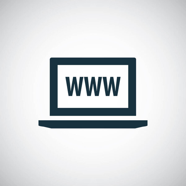 laptop www icon simple flat element concept design