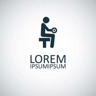 spor salonu simgesi basit düz eleman konsept tasarımı