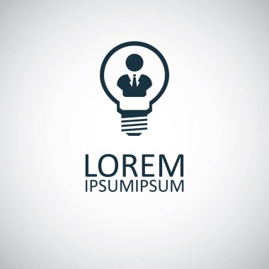 ampul adam simgesi basit düz eleman konsept tasarımı