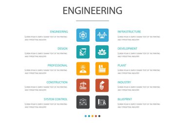 mühendislik Infographic 10 seçenek template.design, profesyonel, Sistem Kontrolü, Altyapı simgeleri