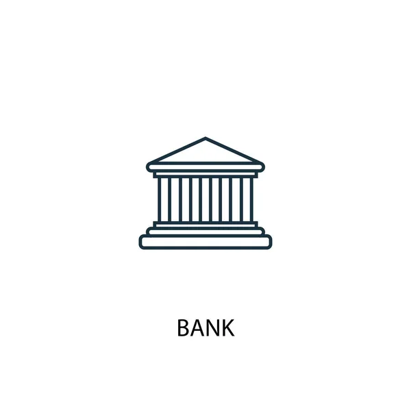 Ícone de linha de conceito de banco. Ilustração de elemento simples. projeto do símbolo do esboço do conceito do banco. Pode ser usado para web e mobile — Vetor de Stock