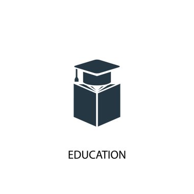 eğitim simgesi. Basit eleman çizimi. eğitim kavramı sembol tasarımı. Web için kullanılabilir