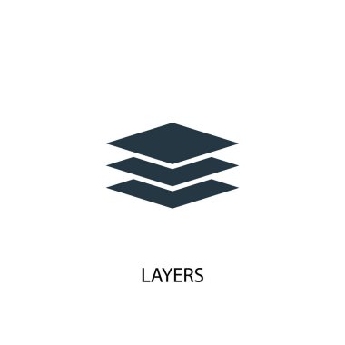 katmanları simgesi. Basit eleman çizimi. katmanları kavram sembolü tasarımı. Web için kullanılabilir