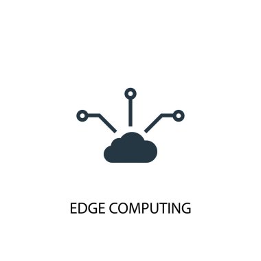 Kenar Bilgi İşlem simgesi. Basit eleman çizimi. Edge Computing kavram sembolü tasarımı. Web için kullanılabilir