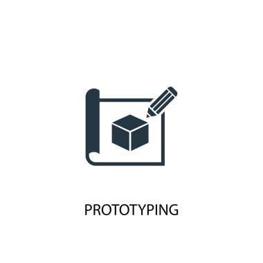 prototip simgesi. Basit eleman çizimi. kavram sembolü tasarımı prototipleme. Web için kullanılabilir