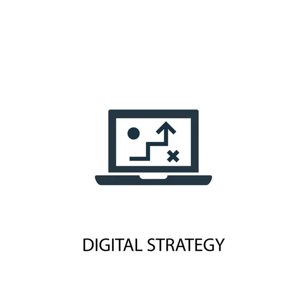 Ícone de estratégia digital. Ilustração de elemento simples. design de símbolo de conceito de estratégia digital. Pode ser usado para web —  Vetores de Stock