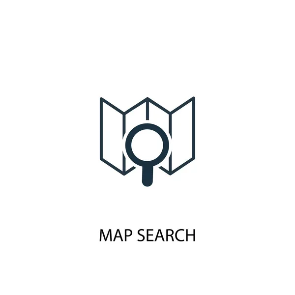 Mapa icono de búsqueda. Ilustración de elementos simples. mapa concepto de búsqueda diseño de símbolo. Puede ser utilizado para la web — Vector de stock