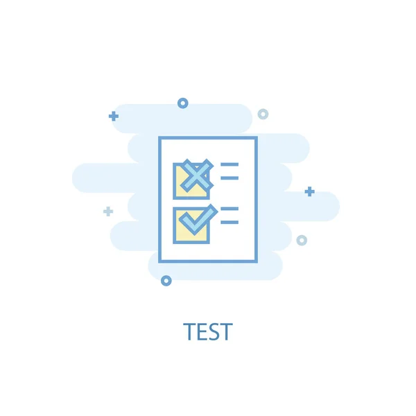 Test linje koncept. Enkel linje ikon, färgad illustration. test symbol platt design — Stock vektor