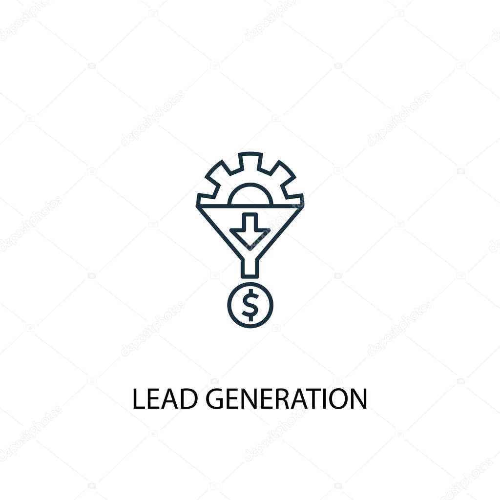 Lead Generation concept line icon. Simple element illustration. Lead Generation concept outline symbol design. Can be used for web and mobile