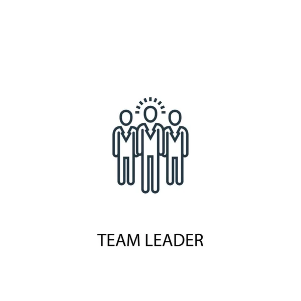 Icono de línea de concepto líder de equipo. Ilustración de elementos simples. concepto de líder de equipo delinear el diseño de símbolos. Puede ser utilizado para web y móvil — Vector de stock