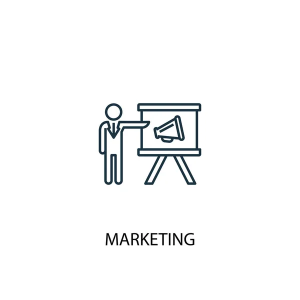 Ícone de linha conceito de marketing. Ilustração de elemento simples. design de símbolo de esboço conceito de marketing. Pode ser usado para web e mobile —  Vetores de Stock