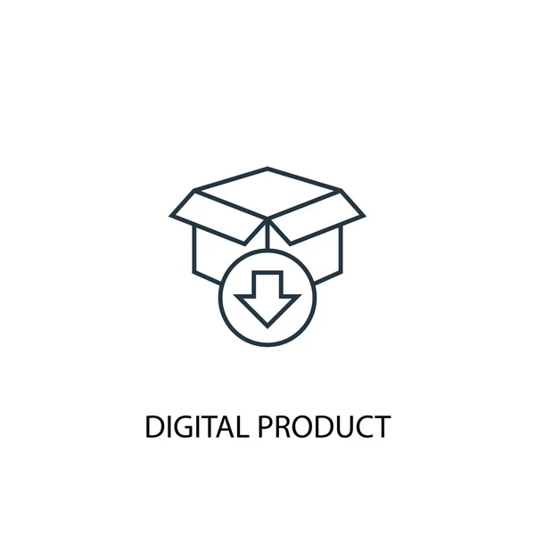 数字产品概念线图标。简单元素说明。数字产品概念概要符号设计。可用于网络和移动 — 图库矢量图片