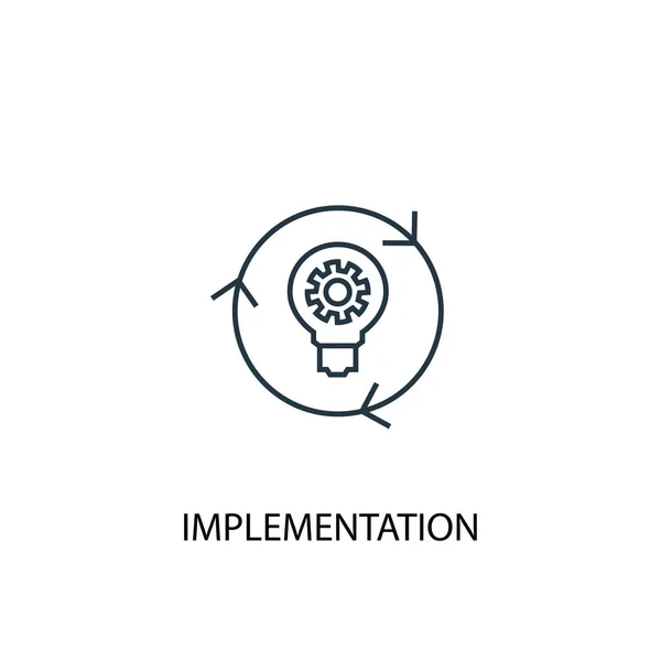 Ícone de linha de conceito de implementação. Ilustração de elemento simples. concepção do conceito de implementação esboço símbolo. Pode ser usado para web e mobile —  Vetores de Stock