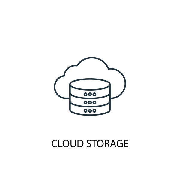 Cloud-Speicherkonzept Linie Symbol. einfache Elementillustration. Cloud-Speicherkonzept umreißt Symboldesign. kann für das Web verwendet werden — Stockvektor