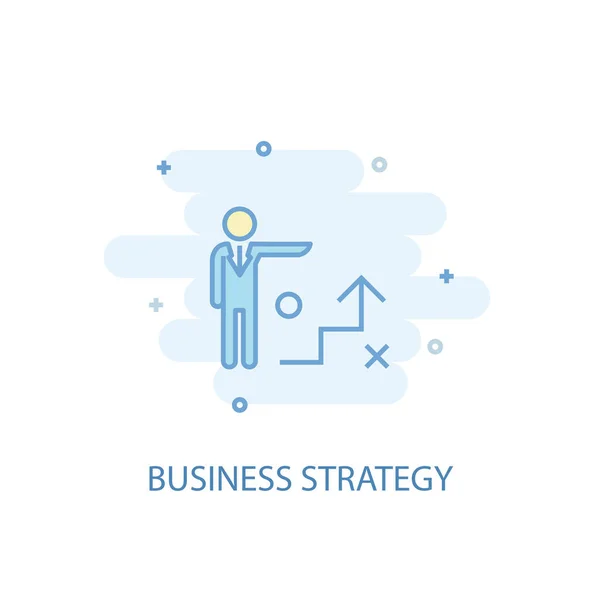 Business Strategy Line Konzept. einfaches Liniensymbol, farbige Abbildung. Geschäftsstrategie Symbol flaches Design — Stockvektor
