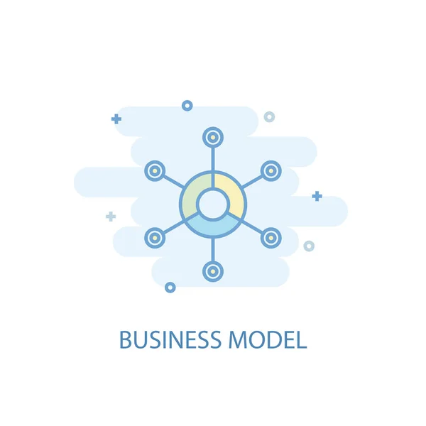Έννοια της γραμμής επιχειρηματικού μοντέλου. Απλό εικονίδιο γραμμής, έγχρωμη απεικόνιση. Επιχειρηματικό μοντέλο σύμβολο επίπεδη σχεδίαση — Διανυσματικό Αρχείο