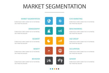 pazar segmentasyonu Bilgi grafiği bulut tasarım template.demografi, segment, Kıyaslama, Yaş grubu simgeleri