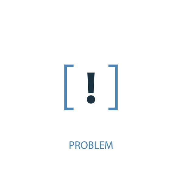 Problema conceito 2 ícone colorido. Ilustração simples do elemento azul. projeto do símbolo do conceito do problema. Pode ser usado para web e mobile — Vetor de Stock