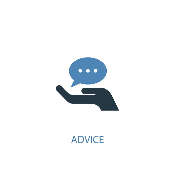 조언 개념 2 컬러 아이콘. 간단한 파란색 요소 그림입니다. 조언 개념 기호 디자인. 웹 및 모바일에 사용할 수 있습니다. — 스톡 벡터