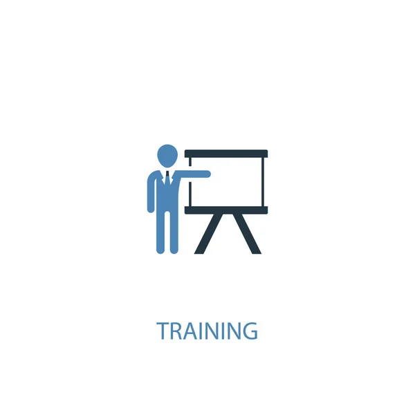 Conceito de treinamento 2 ícone colorido. Ilustração simples do elemento azul. design de símbolo de conceito de treinamento. Pode ser usado para web e mobile — Vetor de Stock