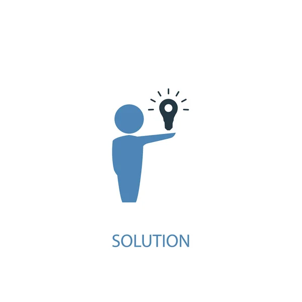 Conceito de solução 2 ícone colorido. Ilustração simples do elemento azul. Design de símbolo de conceito de solução. Pode ser usado para web e mobile — Vetor de Stock