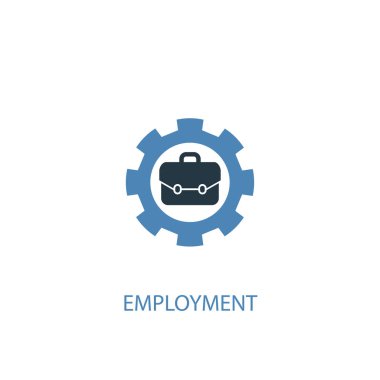 iş konsepti 2 renkli simge. Basit mavi element çizimi. istihdam sembolü tasarımı. Web ve mobil için kullanılabilir