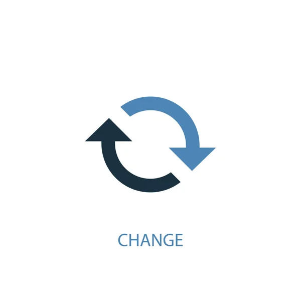 Cambiare concetto 2 icona colorata. Illustrazione semplice elemento blu. cambiare il design del simbolo del concetto. Può essere utilizzato per web e mobile — Vettoriale Stock