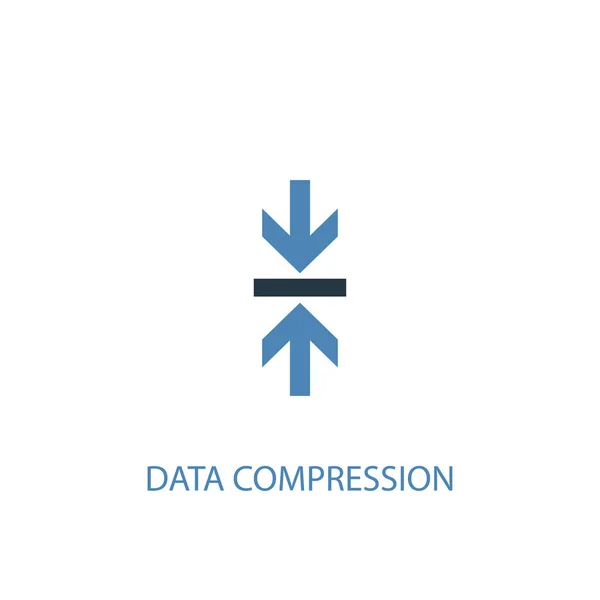 Datenkomprimierungskonzept 2 farbiges Symbol. einfache Illustration des blauen Elements. Datenkomprimierungskonzept Symboldesign. kann für Web und Mobile verwendet werden — Stockvektor