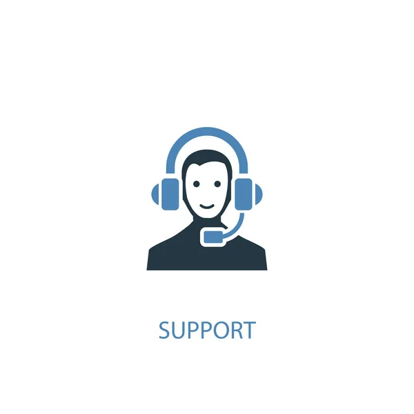 Support concept 2 colored icon. Simple blue element illustration. support concept symbol design. Can be used for web and mobile — Stok Vektör