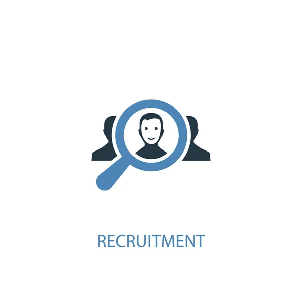 Conceito de recrutamento 2 ícone colorido. Ilustração simples do elemento azul. projeto de símbolo de conceito de recrutamento. Pode ser usado para web e mobile —  Vetores de Stock