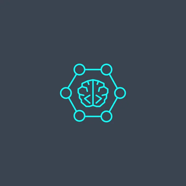 neural networks concept blue line icon. Simple thin element on dark background. neural networks concept outline symbol design. Can be used for web and mobile