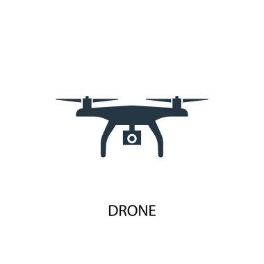 İHA simgesi. Basit element çizimi. Drone konsept sembol tasarımı. Ağ için kullanılabilir