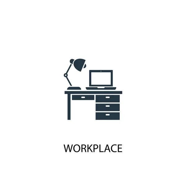 Ikon tempat kerja. Ilustrasi elemen sederhana. desain konsep tempat kerja. Dapat digunakan untuk web - Stok Vektor