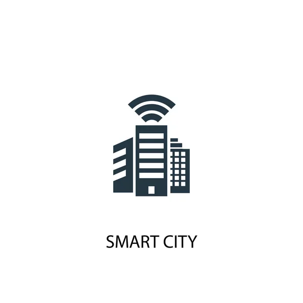 Akıllı şehir simgesi. Basit eleman çizimi. Akıllı şehir kavramı sembol tasarımı. Web için kullanılabilir — Stok Vektör