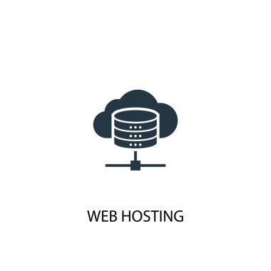 web hosting simgesi. Basit eleman çizimi. web hosting konsept sembolü tasarımı. Web için kullanılabilir